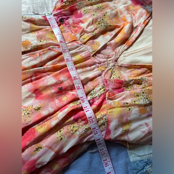 Free People Womens Pink Floral Freddy Tie Fruit Punch Boho Mini Dress Small - Picture 9 of 16